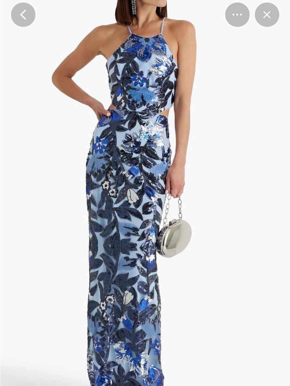 Marchesa Notte floral sequin embellished tulle gown